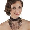 Black Beaded Greek Goddess Choker Necklace -PartyPersona Store 00640blackrs