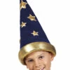 Childrens Size Blue And Gold Wizard Hat -PartyPersona Store 04228 kids blue wizard hat