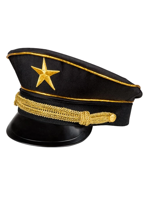 Womens Black And Gold Military General Hat 4 Womens Black And Gold Military General Hat - Image 2