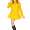 Adult Womens Fancy Dress Yellow Raincoat -PartyPersona Store 0645 rs