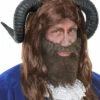 Mens The Beast Style Brown Wig With Horns -PartyPersona Store 09718rs