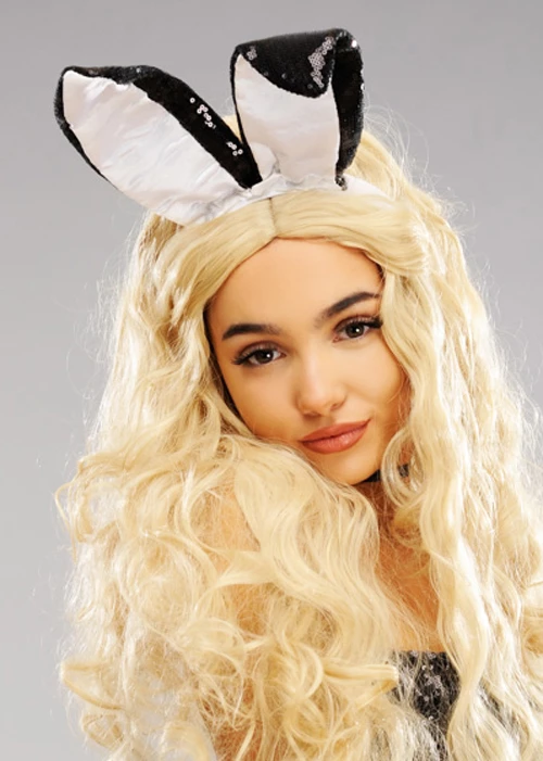 Womens Deluxe Sequin Black Glamorous Bunny Costume 6 Womens Deluxe Sequin Black Glamorous Bunny Costume - Image 4