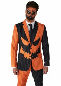 Mens Pumpkin Costume Jack-O Pinstripe Suitmeister Suit -PartyPersona Store 1025 jack o pinstripe rs 01