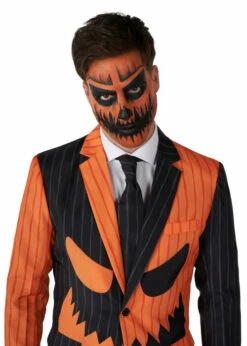 Mens Pumpkin Costume Jack-O Pinstripe Suitmeister Suit -PartyPersona Store 1025 jack o pinstripe rs 02