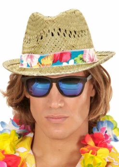 Adult Size Hawaiian Beach Boys Straw Hat 6 Adult Size Hawaiian Beach Boys Straw Hat -PartyPersona Store 14231 straw hawaiian hat 01