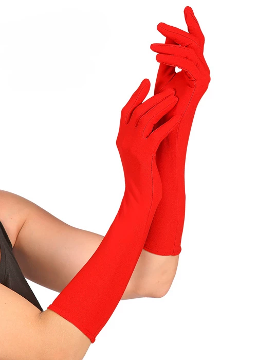 Womens Halloween Long Red Devil Gloves 4 Womens Halloween Long Red Devil Gloves - Image 2
