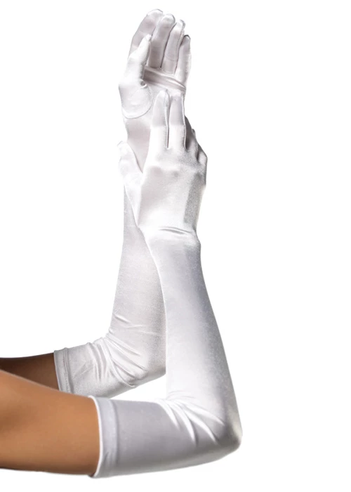 Leg Avenue Extra Long White Satin Gloves 3 Leg Avenue Extra Long White Satin Gloves