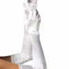 Extra Long 1920s Ladies White Satin Opera Gloves -PartyPersona Store 16B white rs