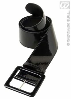 Womens 1970s Black Vinyl Belt