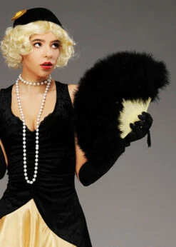 Front Page -PartyPersona Store 1920s black feather flapper girl fan 01