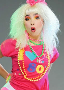 1980s Fancy Dress Neon Beads Necklaces Pk4