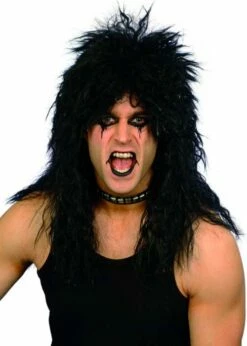 80s Alice Cooper Style Black Hard Rocker Wig