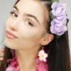 Hawaiian Lilac Hibiscus Flower Hair Clip -PartyPersona Store 2396E hibiscus hawaiian lilac flower hair clip