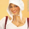 Womens White Bonnet Medieval Hat -PartyPersona Store 3334Lrs
