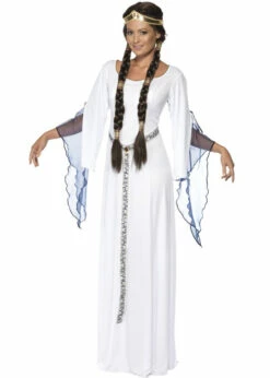 Maid Marion Style White Medieval Maid Costume