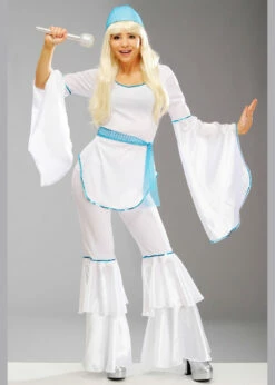 Womens 1970s White Abba Style Super Trooper Costume