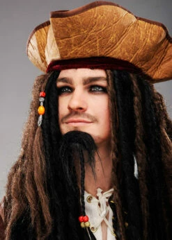 Mens Jack Sparrow Style Pirate Hat With Beads