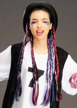 1980s Boy George Style Bowler Hat With Plaits -PartyPersona Store 36225 boy george hat 02