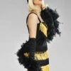 1920s Flapper Girl Deluxe Black Feather Boa -PartyPersona Store 38301 deluxe black 1920s feather boa