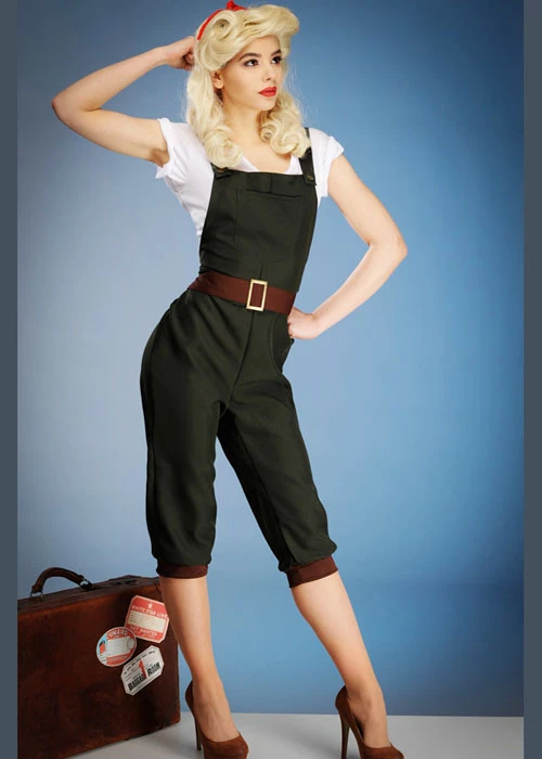 Womens 1940s Home Front Land Girl Costume 3 Womens 1940s Home Front Land Girl Costume