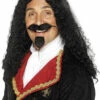 Mens Long Black Curly Musketeer Wig -PartyPersona Store 42212rs