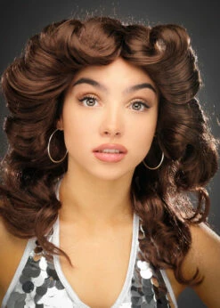 Womens 1970s Brown Flick Wig