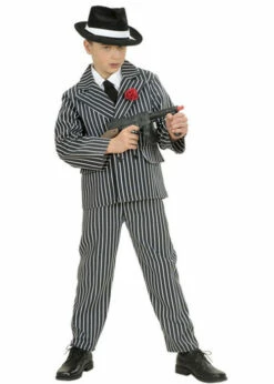 Boys 1920s Striped Gangster Suit Costume