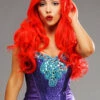 Ladies Deluxe Little Mermaid Style Wig -PartyPersona Store 42547 bright red little mermaid wig