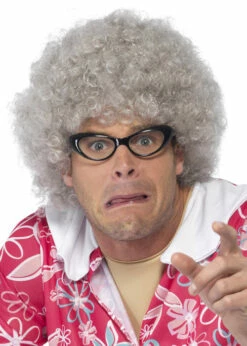 Adult Grey Curly Granny Perm Wig -PartyPersona Store 43055rs 01