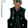 Mens Black 80s Punk Rocker Biker Waistcoat 1 Mens Black 80s Punk Rocker Biker Waistcoat -PartyPersona Store 4308Brs