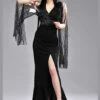 Womens Morticia Style Halloween Costume -PartyPersona Store 43726 mortica costume black wig