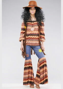 Ladies 1970s Brown Harmony Hippy Costume
