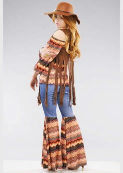 Ladies 1970s Brown Harmony Hippy Costume -PartyPersona Store 43856 womens 70s hippy costume 02