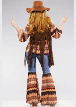 Ladies 1970s Brown Harmony Hippy Costume -PartyPersona Store 43856 womens 70s hippy costume 03