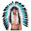 Adult Size Turquoise Blue Indian Chief Feather Headdress -PartyPersona Store 44141 rs