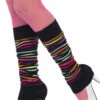 1980s Neon Rainbow And Black Striped Legwarmers 2 1980s Neon Rainbow And Black Striped Legwarmers -PartyPersona Store 45642rs