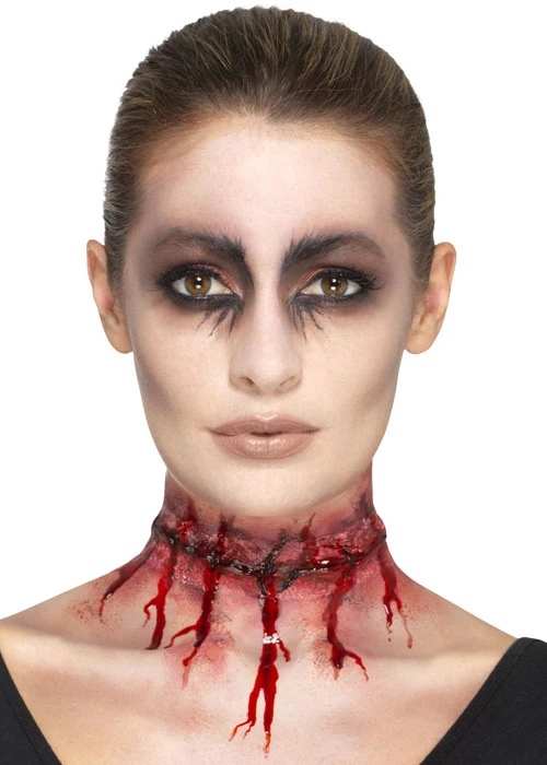 Stick On Stitched Neck Wound Fake Scar 4 Stick On Stitched Neck Wound Fake Scar - Image 2