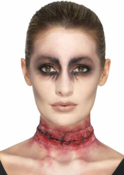 Stick On Stitched Neck Wound Fake Scar 9 Stick On Stitched Neck Wound Fake Scar -PartyPersona Store 46803rs 02