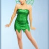 Womens Tinkerbell Style Green Sequin Fairy Costume -PartyPersona Store 4732 sequin tinkerbell costume