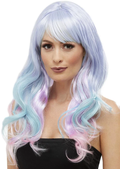 Ladies Deluxe Pastel Rainbow Unicorn Wig 3 Ladies Deluxe Pastel Rainbow Unicorn Wig