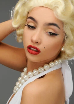 Womens 1950s Style Large Pearl Necklace -PartyPersona Store 5004P 50s pearl necklace 01