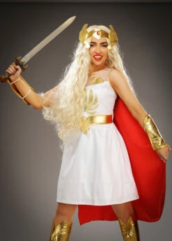Womens 1980s Cartoon Glitter She-Ra Costume