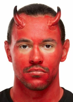 Halloween Stick On Red Demon Horns Devil Make-Up Kit -PartyPersona Store 50914 rs 02