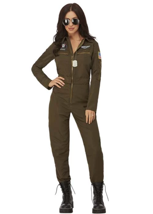 Womens Top Gun Maverick Fighter Pilot Costume 3 Womens Top Gun Maverick Fighter Pilot Costume