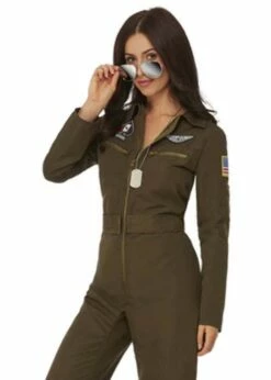 Womens Top Gun Maverick Fighter Pilot Costume 7 Womens Top Gun Maverick Fighter Pilot Costume -PartyPersona Store 52558 rs 01