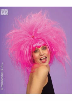 80s Neon Pink Punk Pretty Woman Wig