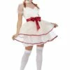 Womens Annabelle Style Scary Porcelain Doll Costume -PartyPersona Store 64023 rs