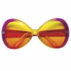 Womens Large Pink And Yellow 70s Sugar Babe Glasses -PartyPersona Store 67142 pink yellow glasses