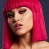Womens Deluxe Fever Magenta Pink Blunt Bob Lola Wig -PartyPersona Store 70285 rs