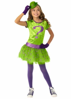 Childrens Deluxe Glitter The Riddler Costume